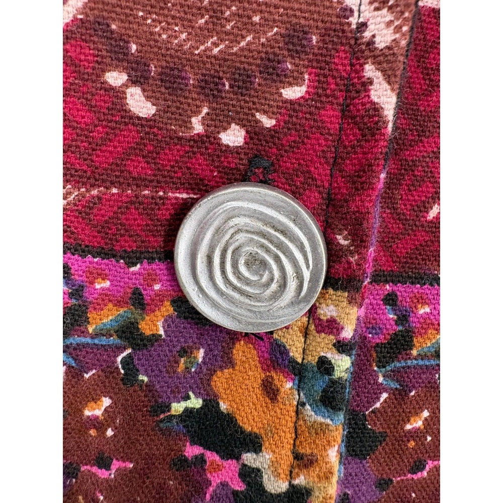 Choices Women's L‎ Geometric Print Button Up Jacket Multi Color - Picture 5 of 9